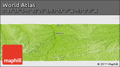 Physical Panoramic Map of the Area around 3° 30' 2" S, 53° 28' 30" W
