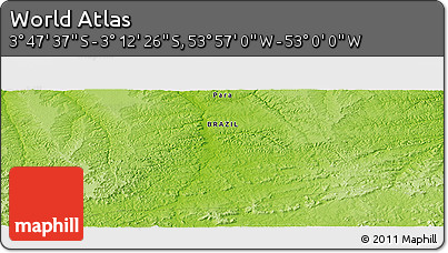 Physical Panoramic Map of the Area around 3° 30' 2" S, 53° 28' 30" W