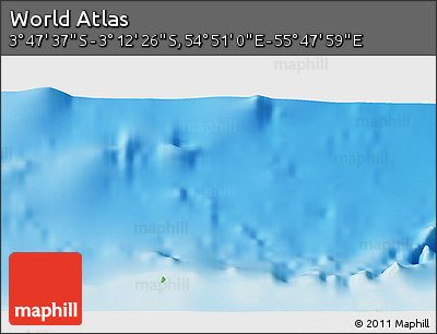 Physical 3D Map of the Area around 3° 30' 2" S, 55° 19' 30" E