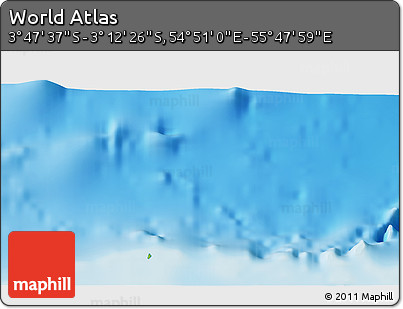 Physical 3D Map of the Area around 3° 30' 2" S, 55° 19' 30" E