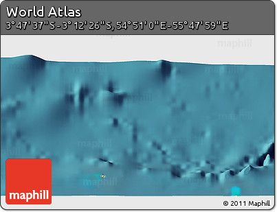 Satellite 3D Map of the Area around 3° 30' 2" S, 55° 19' 30" E