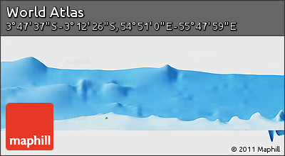 Physical Panoramic Map of the Area around 3° 30' 2" S, 55° 19' 30" E