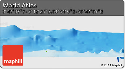 Physical Panoramic Map of the Area around 3° 30' 2" S, 55° 19' 30" E
