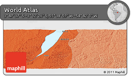 Political Panoramic Map of the Area around 3° 30' 2" S, 55° 10' 29" W