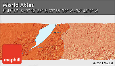 Political Panoramic Map of the Area around 3° 30' 2" S, 55° 10' 29" W