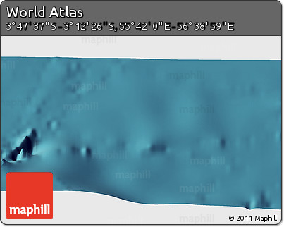 Satellite 3D Map of the Area around 3° 30' 2" S, 56° 10' 29" E