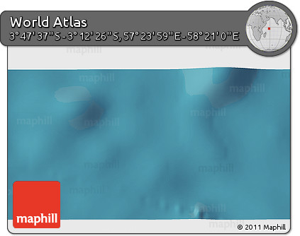 Satellite 3D Map of the Area around 3° 30' 2" S, 57° 52' 30" E
