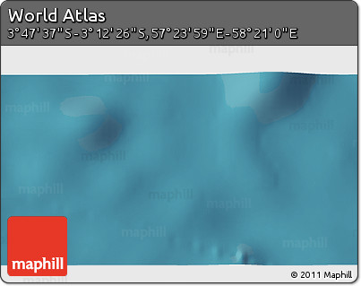 Satellite 3D Map of the Area around 3° 30' 2" S, 57° 52' 30" E