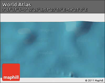 Satellite 3D Map of the Area around 3° 30' 2" S, 57° 52' 30" E