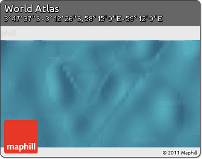 Satellite 3D Map of the Area around 3° 30' 2" S, 58° 43' 30" E