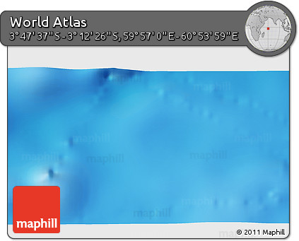 Physical 3D Map of the Area around 3° 30' 2" S, 60° 25' 29" E