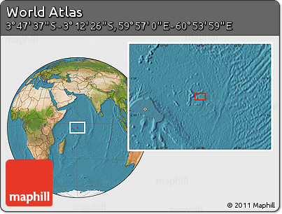 Satellite Location Map of the Area around 3° 30' 2" S, 60° 25' 29" E