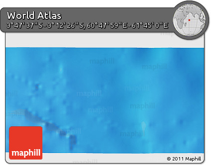 Physical 3D Map of the Area around 3° 30' 2" S, 61° 16' 29" E