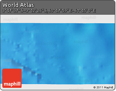 Physical 3D Map of the Area around 3° 30' 2" S, 61° 16' 29" E