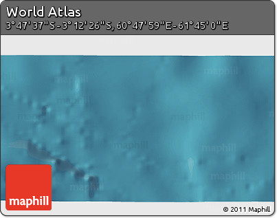 Satellite 3D Map of the Area around 3° 30' 2" S, 61° 16' 29" E