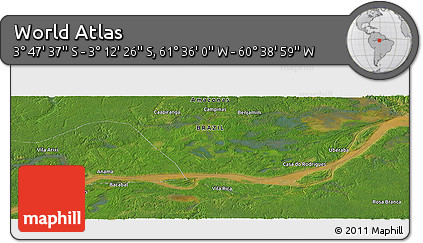 Satellite Panoramic Map of the Area around 3° 30' 2" S, 61° 7' 30" W