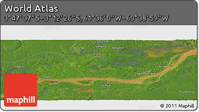 Satellite Panoramic Map of the Area around 3° 30' 2" S, 61° 7' 30" W