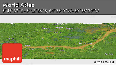 Satellite Panoramic Map of the Area around 3° 30' 2" S, 61° 7' 30" W