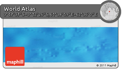 Physical Panoramic Map of the Area around 3° 30' 2" S, 62° 7' 30" E