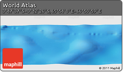 Physical Panoramic Map of the Area around 3° 30' 2" S, 66° 22' 30" E