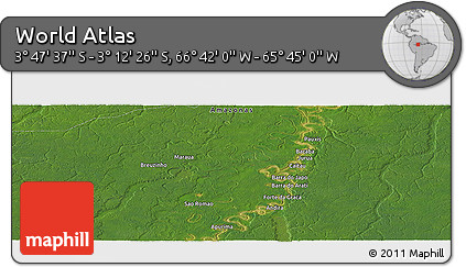 Satellite Panoramic Map of the Area around 3° 30' 2" S, 66° 13' 29" W