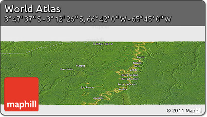 Satellite Panoramic Map of the Area around 3° 30' 2" S, 66° 13' 29" W
