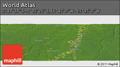 Satellite Panoramic Map of the Area around 3° 30' 2" S, 66° 13' 29" W
