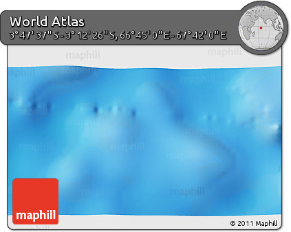 Physical 3D Map of the Area around 3° 30' 2" S, 67° 13' 29" E