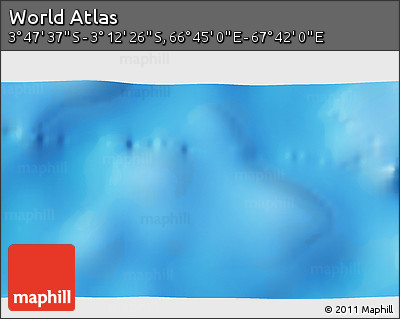 Physical 3D Map of the Area around 3° 30' 2" S, 67° 13' 29" E