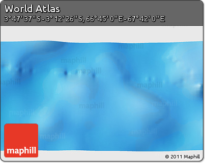 Physical 3D Map of the Area around 3° 30' 2" S, 67° 13' 29" E