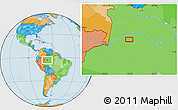 Political Location Map of the area around 3° 30' 2" S, 67° 4' 29" W