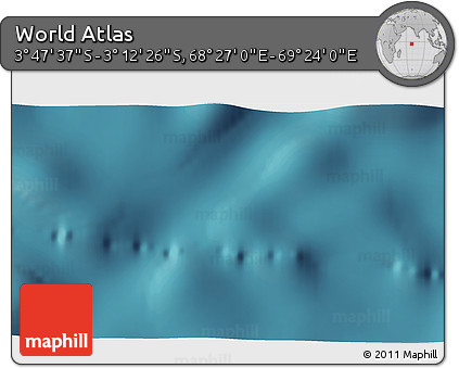 Satellite 3D Map of the Area around 3° 30' 2" S, 68° 55' 30" E