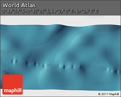 Satellite 3D Map of the Area around 3° 30' 2" S, 68° 55' 30" E