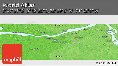 Political Panoramic Map of the Area around 3° 30' 2" S, 72° 10' 30" W