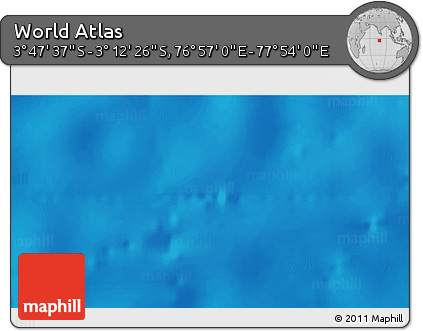 Physical 3D Map of the Area around 3° 30' 2" S, 77° 25' 30" E