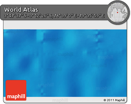 Physical 3D Map of the Area around 3° 30' 2" S, 79° 7' 30" E