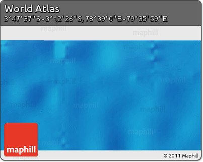 Physical 3D Map of the Area around 3° 30' 2" S, 79° 7' 30" E