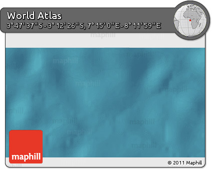 Satellite 3D Map of the Area around 3° 30' 2" S, 7° 43' 29" E