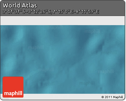 Satellite 3D Map of the Area around 3° 30' 2" S, 7° 43' 29" E