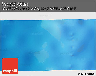 Physical 3D Map of the Area around 3° 30' 2" S, 82° 31' 30" E