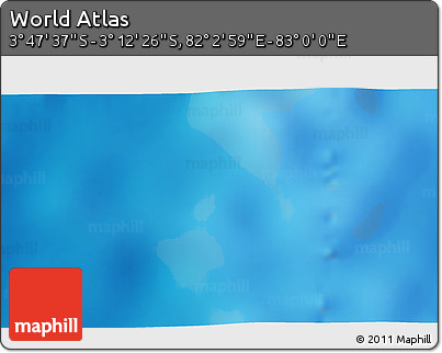 Physical 3D Map of the Area around 3° 30' 2" S, 82° 31' 30" E