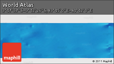 Physical Panoramic Map of the Area around 3° 30' 2" S, 84° 13' 29" E