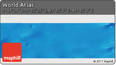 Physical Panoramic Map of the Area around 3° 30' 2" S, 84° 13' 29" E