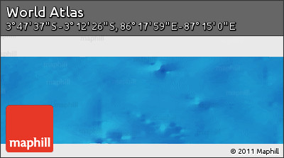 Physical Panoramic Map of the Area around 3° 30' 2" S, 86° 46' 30" E