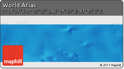 Physical Panoramic Map of the Area around 3° 30' 2" S, 86° 46' 30" E