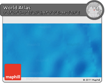 Physical 3D Map of the Area around 3° 30' 2" S, 87° 37' 30" E