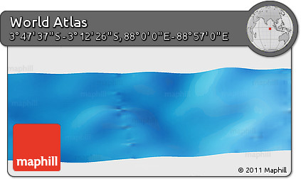 Physical Panoramic Map of the Area around 3° 30' 2" S, 88° 28' 29" E