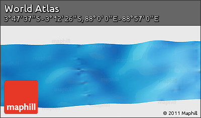 Physical Panoramic Map of the Area around 3° 30' 2" S, 88° 28' 29" E