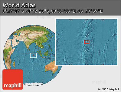 Satellite Location Map of the Area around 3° 30' 2" S, 89° 19' 29" E