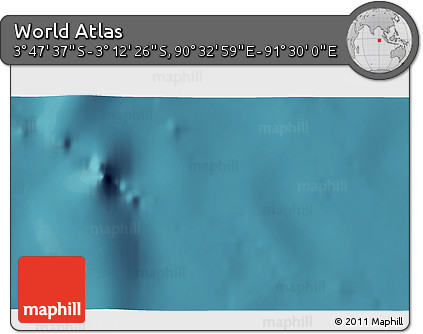 Satellite 3D Map of the Area around 3° 30' 2" S, 91° 1' 30" E